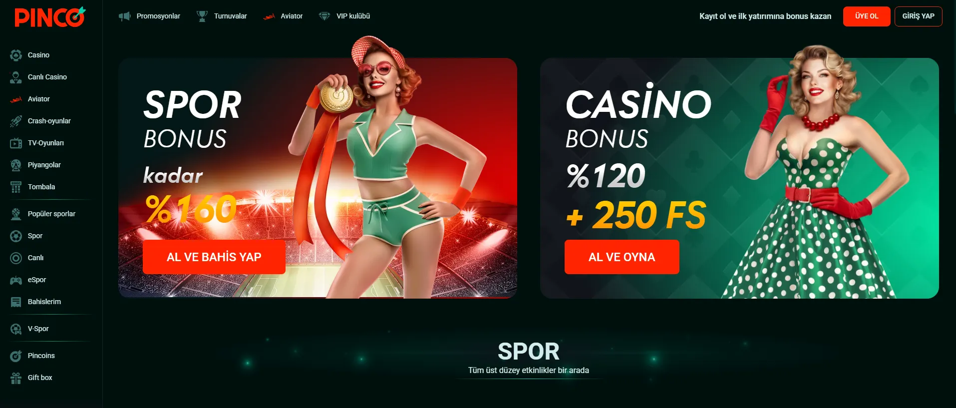 Pinco Casino'nun temel özellikleri ve avantajları